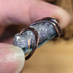 Raw Amethyst Druzy Crystal Pendant - Hammered Copper Wrap