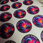 2.76-inch Rock Your World Lincoln City Oregon Coast Sticker - Dark Sunset