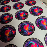 2.76-inch Rock Your World Lincoln City Oregon Coast Sticker - Dark Sunset