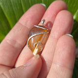 Carnelian Agate Pendant – Tension Wrapped in Sterling Silver