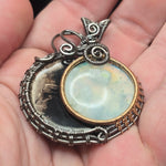 Sun + Moon Eclipse Pendant - Sterling Silver 14kt Gold Fill Pendant