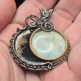 Sun + Moon Eclipse Pendant - Sterling Silver 14kt Gold Fill Pendant
