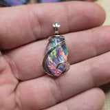 Large Marquis Aurora Opal Pendant – Sterling Silver