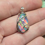 Large Marquis Aurora Opal Pendant – Sterling Silver