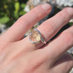 Oregon Sunstone Ring sz 8.5 Sterling Silver – Pink Center with Light Schiller