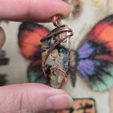 Dendritic Tiger Agate Pendant in Copper – Indonesian Plume Agate