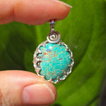 Kingman Turquoise Pendant – 23ct Estate Stone - Sterling Silver Claw Embrace - Rock Your World 