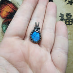 Royal Blue Faceted Labradorite Antiqued Sterling Silver Pendant