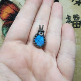 Royal Blue Faceted Labradorite Antiqued Sterling Silver Pendant - Rock Your World 