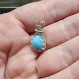 Petite Pastel Blue Larimar Pendant Sterling Silver - Rock Your World 