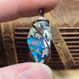 Moss Agate Aurora Opal Pendant – Recycled Copper