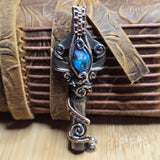 Boulder Opal Keepers Key – Sterling Silver + 14kt Rose Gold Fill