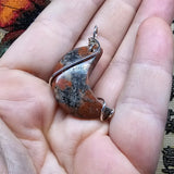 Red and Black Jasper Moon with Sterling Silver