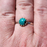 Natural Turquoise Ring sz 12 – Sterling Silver Hammered Band