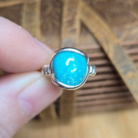 Natural Turquoise Ring sz 7 – Sterling Silver