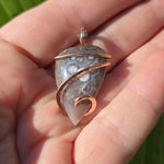 Luna Agate Pendant – Tension Wrapped in 14kt Rose Gold Fill