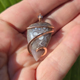 Luna Agate Pendant – Tension Wrapped in 14kt Rose Gold Fill