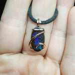 Australian Boulder Opal Pendant in 14kt Rose Gold Filled - Galaxy Drop