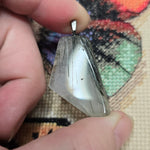 Quartz Pendant with Green Tourmaline Needles