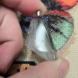 Quartz Pendant with Green Tourmaline Needles