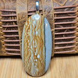Oregon Chicken Track Jasper Pendant - Silver Tone Bail