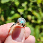 Natural Turquoise Ring Size 9 – Wintergreen Blue + Grey Chert in Sterling Silver