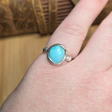 Natural Turquoise Ring sz 8 – Robin Egg Blue Stone in Sterling Silver