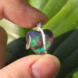 Aurora Opal Dark Heart Pendant – Sterling Silver Pendant