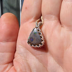 Green and Blue Spotted Boulder Opal Pendant in Sterling Silver