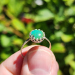 Natural Turquoise Ring sz 8.75 – Eclipse Blue-to-Green Cab in Sterling Silver