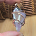 Purple Agate + Citrine Crystal Pendant – 14K Rose Gold Fill