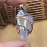 Purple Agate + Citrine Crystal Pendant – 14K Rose Gold Fill