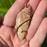 Oregon Spiderweb Jasper Pendant – 14kt Rose Gold Fill Tension-Wrapped