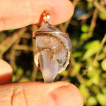 Purple Agate + Citrine Crystal Pendant – 14K Rose Gold Fill