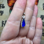 Electric Blue Boulder Opal Pendant in Sterling Silver