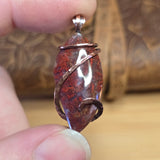 Red Moss Agate Pendant Copper Wrapped - One-of-a-Kind