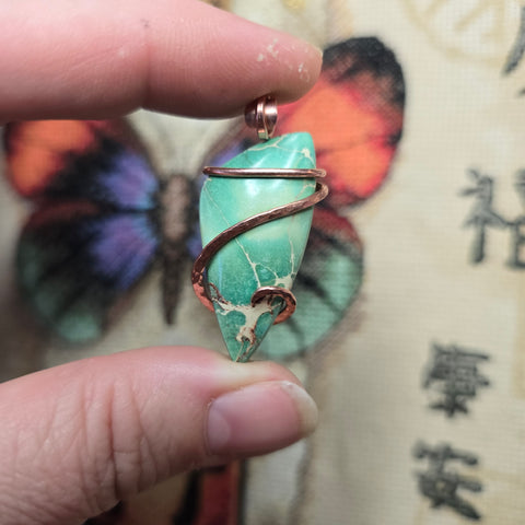 Sea Sediment Jasper Pendant – Copper Wrap