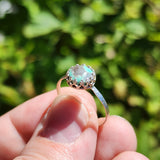 Natural Turquoise Ring Size 9 – Wintergreen Blue + Grey Chert in Sterling Silver