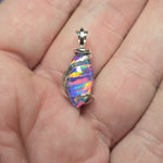 Rose Cut Aurora Opal Pendant – Sterling Silver