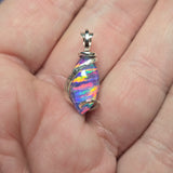Rose Cut Aurora Opal Pendant – Sterling Silver