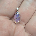 Aurora Opal Mini Cabochon Pendant in Sterling - Handmade Tension-Set Jewelry