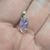 Aurora Opal Mini Cabochon Pendant in Sterling - Handmade Tension-Set Jewelry