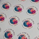 2-inch Rock Your World Lincoln City Oregon Coast Sticker - Pastel Sunset