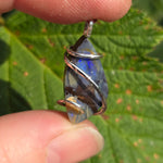 Boulder Opal Pendant with Blue-Green Fire – Sterling Silver Forged Embrace