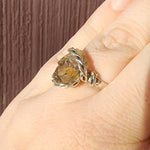 Rare Red Green Copper Schiller Oregon Sunstone Raw Crystal Ring Size 9.5