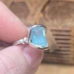 Raw Aquamarine Sterling Silver Ring Size 6 – Ocean Blue Clarity