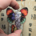 Rare Bright Purple Luna Agate Pendant in Silver – Mexican Orbicular Chalcedony