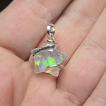 Aurora Opal Star Pendant - Sterling Silver - Lab-Grown Magic