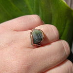 Raw Green Tourmaline Crystal Ring in Copper Ring Sz 10
