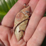 Oregon Spiderweb Jasper Pendant – 14kt Rose Gold Fill Tension-Wrapped